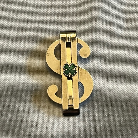 Vintage Four Leaf Clover Money Clip - Picture 1 of 4